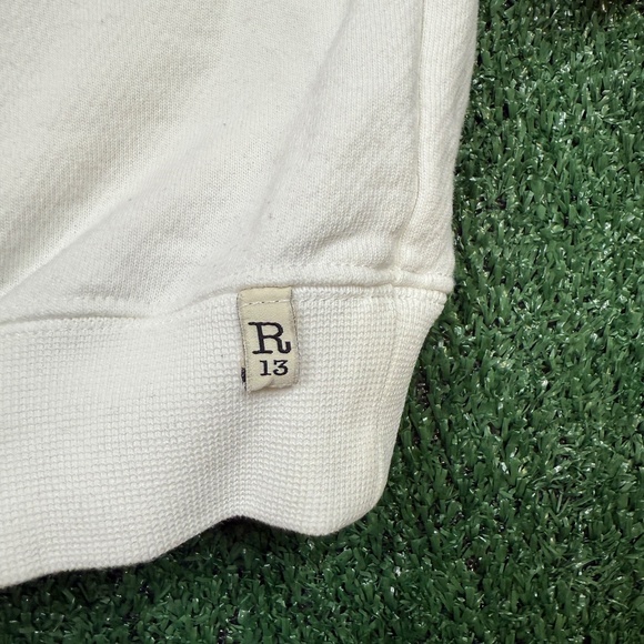 R13 Sweatshirt Women's Size L White Oversized Longsleeve Graffiti Graphic - Picture 4 of 14